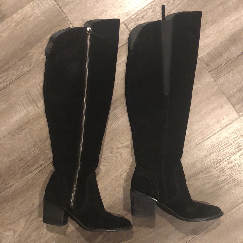 Black knee high boots, Crown Vintage